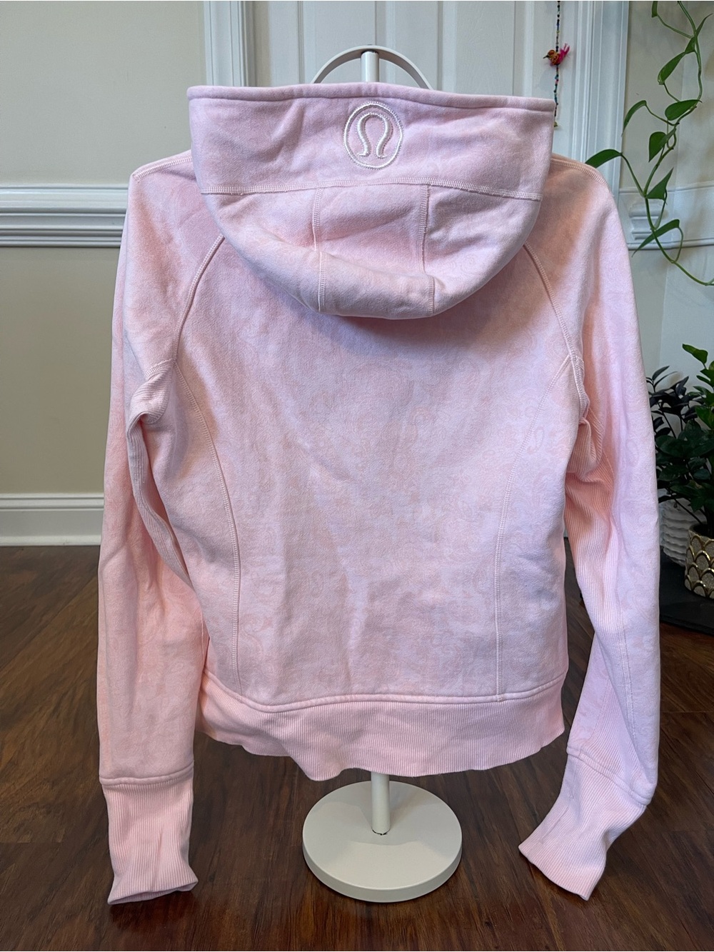 Lululemon Scuba Full Zip Hoodie Pink Size 10 Ribbed Sides Thumbholes Soft Fleece - Picture 2 of 5
